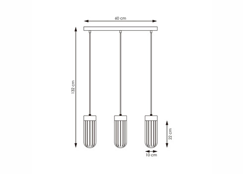 Rippvalgusti CAPRI puit / suitshall, 60x10xH132 cm, E27