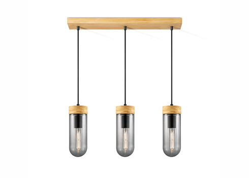 Rippvalgusti CAPRI puit / suitshall, 60x10xH132 cm, E27