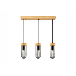 Rippvalgusti CAPRI puit / suitshall, 60x10xH132 cm, E27