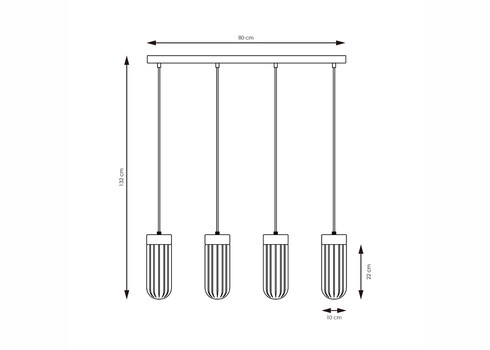 Rippvalgusti CAPRI puit / klaas, D80x10xH132 cm, E27