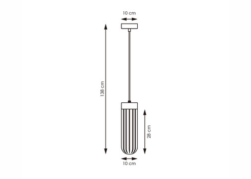 Rippvalgusti CAPRI puit / suitshall, D10xH138 cm, E27
