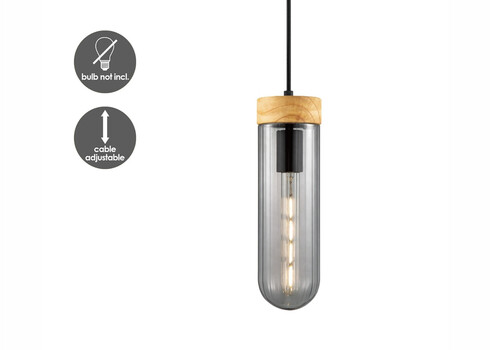 Rippvalgusti CAPRI puit / suitshall, D10xH138 cm, E27