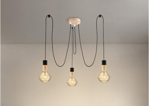 Rippvalgusti CAPRI puit / suitshall, 120x120xH100 cm, E27