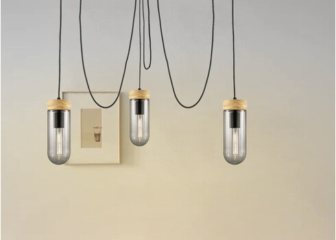 Rippvalgusti CAPRI puit / suitshall, 120x120xH100 cm, E27