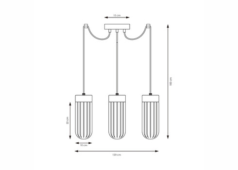 Rippvalgusti CAPRI puit / suitshall, 120x120xH100 cm, E27