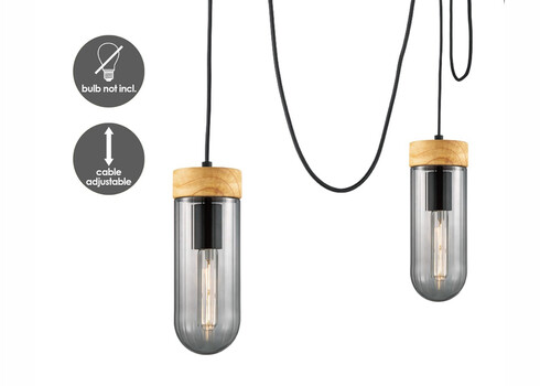 Rippvalgusti CAPRI puit / suitshall, 120x120xH100 cm, E27