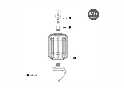 Lauavalgusti BAMBOO naturaalne, D21,5xH30 cm, E27