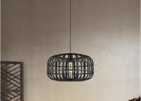 Rippvalgusti BAMBOO must, D40xH126 cm, E27