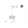 Rippvalgusti BAMBOO must, D40xH126 cm, E27