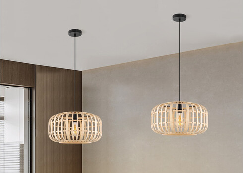 Rippvalgusti BAMBOO naturaalne, D40xH126 cm, E27