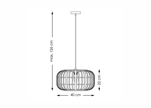 Rippvalgusti BAMBOO naturaalne, D40xH126 cm, E27