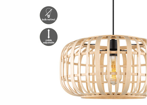 Rippvalgusti BAMBOO naturaalne, D40xH126 cm, E27