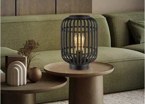 Lauavalgusti BAMBOO must, D21,5xH30 cm, E27