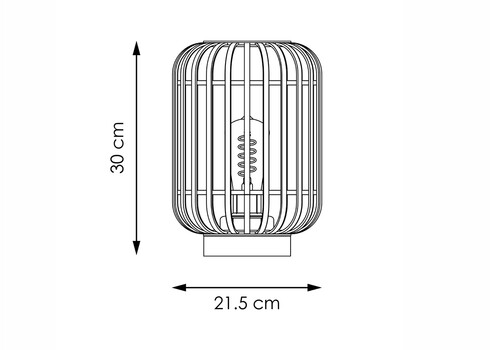 Lauavalgusti BAMBOO must, D21,5xH30 cm, E27