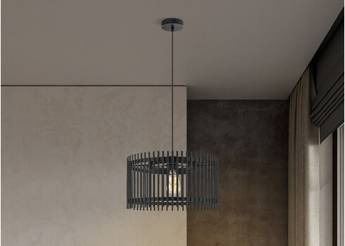 Rippvalgusti BAMBOO must, D40xH126 cm, E27