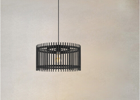 Rippvalgusti BAMBOO must, D40xH126 cm, E27