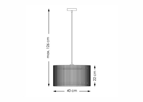 Rippvalgusti BAMBOO must, D40xH126 cm, E27