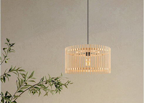 Rippvalgusti BAMBOO naturaalne, D40xH126 cm, E27