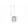 Rippvalgusti BAMBOO must, D21,5xH131 cm, E27