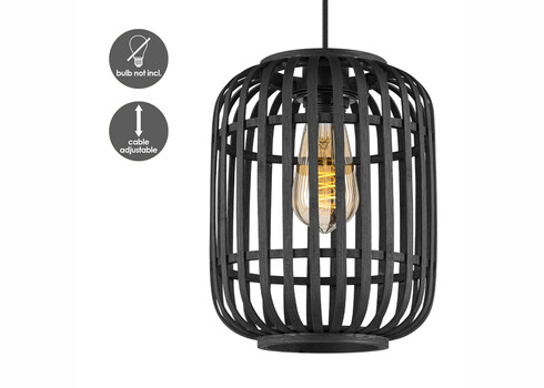 Rippvalgusti BAMBOO must, D21,5xH131 cm, E27