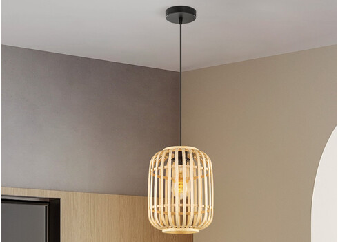 Rippvalgusti BAMBOO naturaalne, D21,5xH131 cm, E27