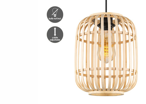 Rippvalgusti BAMBOO naturaalne, D21,5xH131 cm, E27