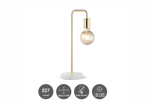 Lauavalgusti NOBLE kuld / marmor, D20.3xH40 cm, E27