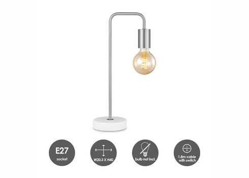 Lauavalgusti NOBLE matthõbe / marmor, D20.3xH40 cm, E27