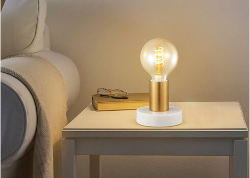 Lauavalgusti STEN mattkuldne / marmor, D10xH9 cm, E27