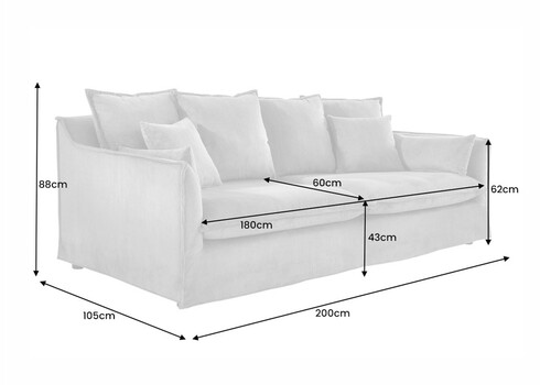 Diivan HEAVEN beež buklee, 200x105xH88 cm