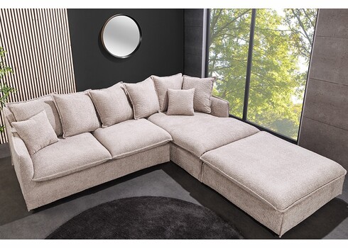 Nurgadiivan HEAVEN beež buklee, 255x160xH80 cm