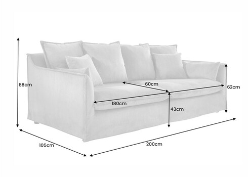 Diivan HEAVEN hall buklee, 200x105xH88 cm