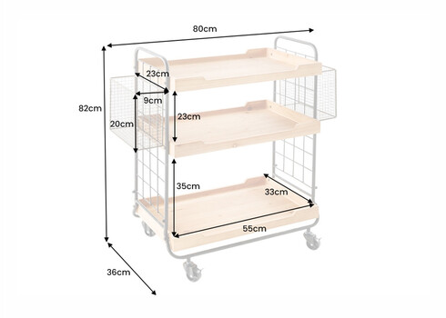Serveerimiskäru SEVEN SEAS pruun, 80x36xH82 cm