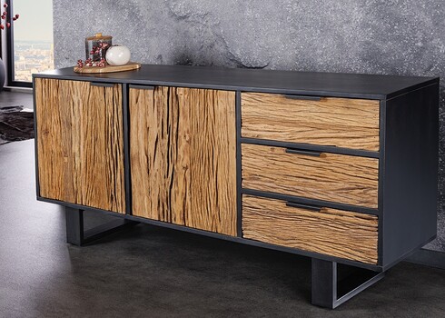 Kummut BARRACUDA naturaalne / must, 150x40xH75 cm