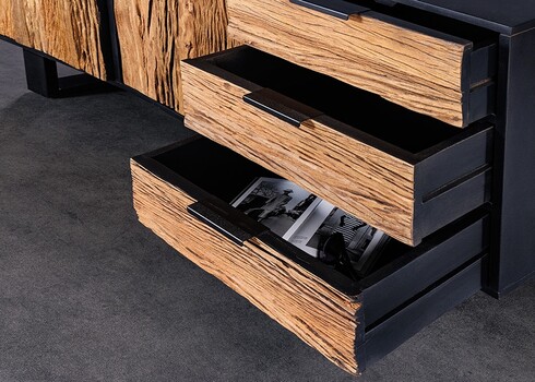 Kummut BARRACUDA naturaalne / must, 150x40xH75 cm