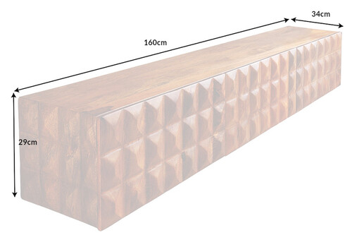 Tv-alus VULCANO mango, 160x34xH29 cm