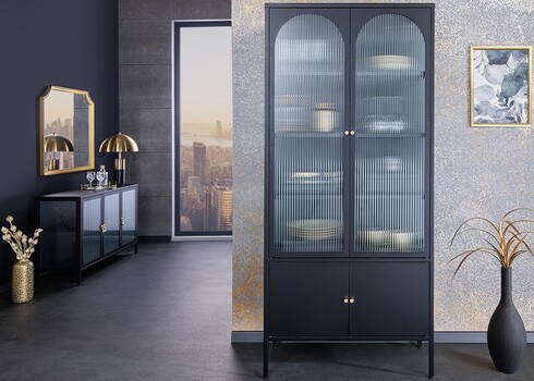 Vitriinkapp PARIS must, 80x35xH180 cm