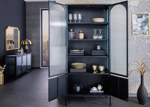 Vitriinkapp PARIS must, 80x35xH180 cm