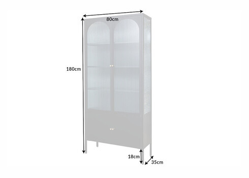 Vitriinkapp PARIS must, 80x35xH180 cm