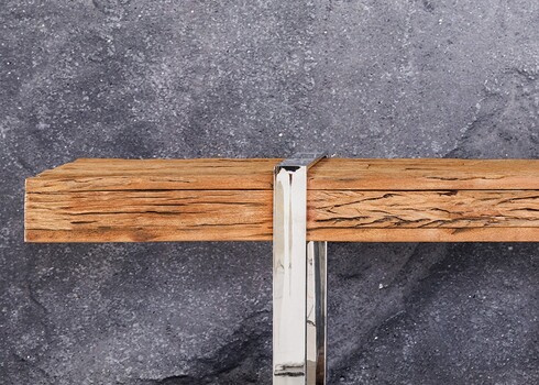 Konsoollaud BARRACUDA naturaalne / kroom, 140x41xH81 cm