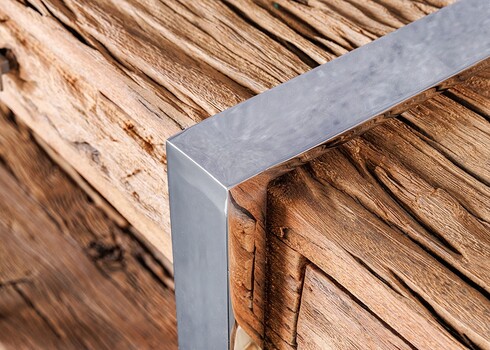 Konsoollaud BARRACUDA naturaalne / kroom, 140x41xH81 cm