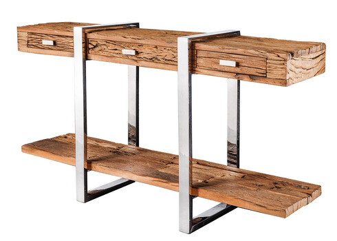 Konsoollaud BARRACUDA naturaalne / kroom, 140x41xH81 cm