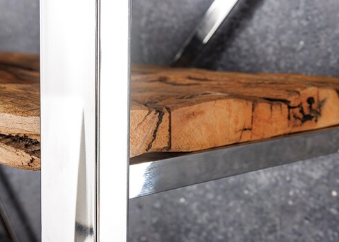 Riiul BARRACUDA naturaalne / kroom, 141x42xH188 cm