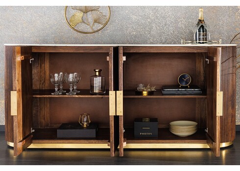 Kummut GATSBY pruun / marmorvalge, 180x45xH87 cm