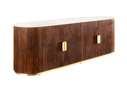 Kummut GATSBY pruun / marmorvalge, 180x45xH87 cm