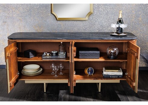 Kummut GATSBY pruun / must marmor, 160x40xH75 cm