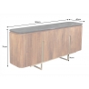 Kummut GATSBY pruun / must marmor, 160x40xH75 cm