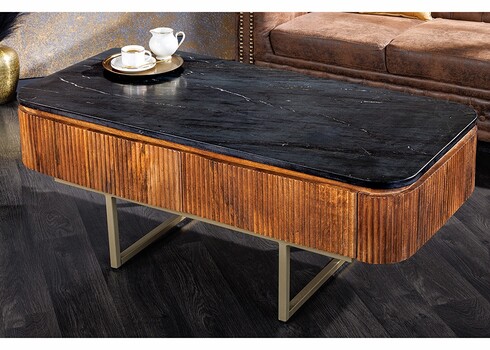 Diivanilaud GATSBY pruun / must marmor, 110x53xH46 cm