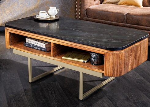 Diivanilaud GATSBY pruun / must marmor, 110x53xH46 cm