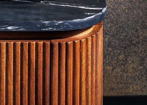 Diivanilaud GATSBY pruun / must marmor, 110x53xH46 cm